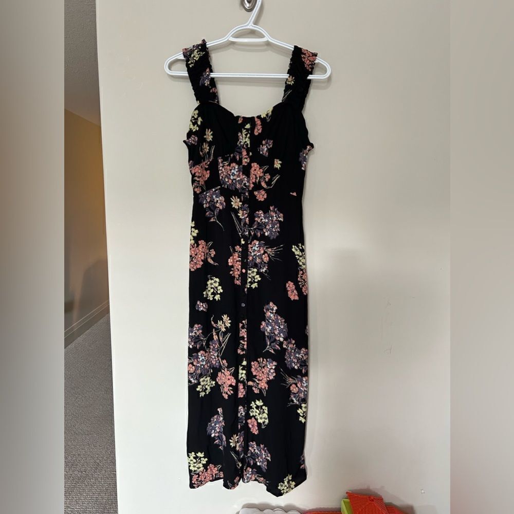 NWT Free People Black Floral Sleeveless Dress OB941512